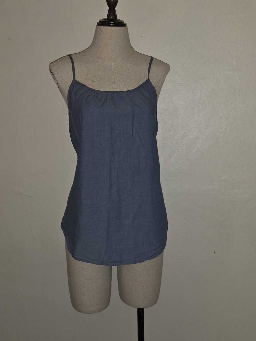 $10 Bundle Deal Blue Cotton Chambray Scoopneck Tank Top